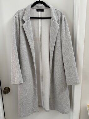 Forever 21+ Light Gray Open Jersey Cardigan Plus Size 2X